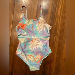 Salt Life Girl’s Tropical Flowers Print One Piece Swimsuit NWT